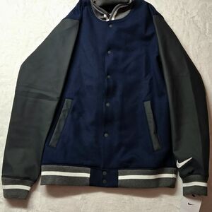 Nike Men's Navy and Charcoal Varsity Jacket